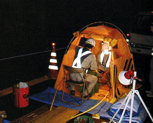 光ケーブル工事の現場